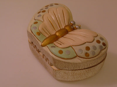 Timmy Woods Butterfly Purse, Pink & Gold Wooden Crossbody