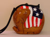 Timmy Woods Elephant Purse: Patriotic Wood Statement Bag