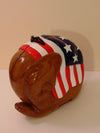 Timmy Woods Elephant Purse: Patriotic Wood Statement Bag