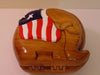 Timmy Woods Elephant Purse: Patriotic Wood Statement Bag
