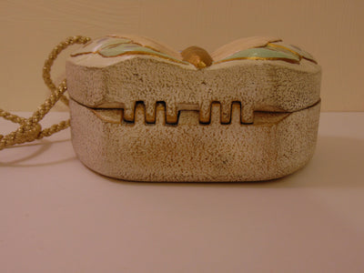 Timmy Woods Butterfly Purse, Pink & Gold Wooden Crossbody