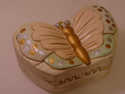 Timmy Woods Butterfly Purse, Pink & Gold Wooden Crossbody