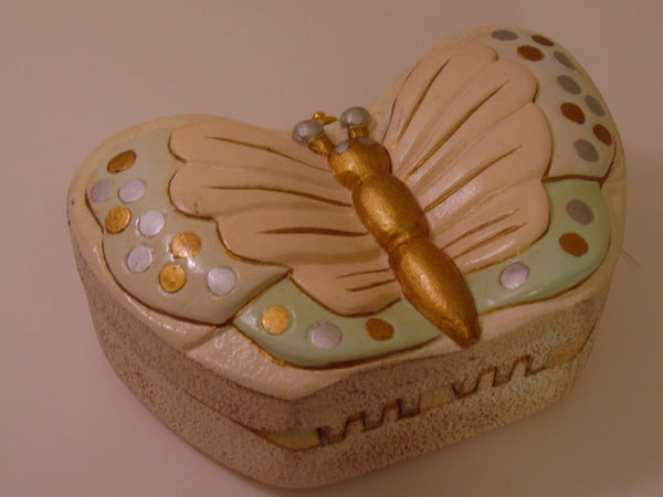 Timmy Woods Butterfly Purse, Pink & Gold Wooden Crossbody