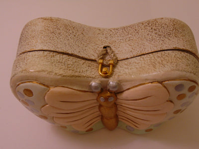 Timmy Woods Butterfly Purse, Pink & Gold Wooden Crossbody