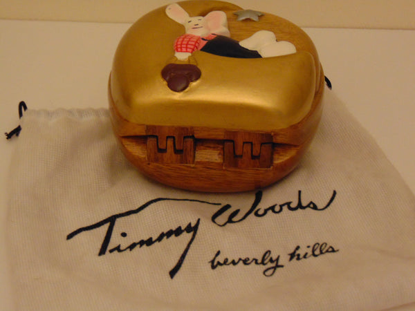 Timmy Woods Rabbit on Moon Wooden Crossbody Purse - Retired