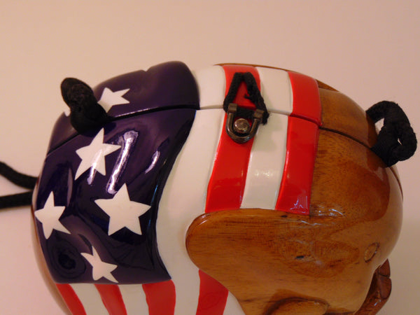 Timmy Woods Elephant Purse: Patriotic Wood Statement Bag