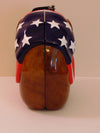 Timmy Woods Elephant Purse: Patriotic Wood Statement Bag