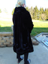 Vintage Sheared Ranch Mink Coat - Black Fur Stroller Size 12