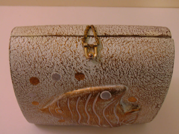 Vintage Timmy Woods Wooden Fish Purse - Rare Retired Design