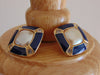 Vintage 80s Necklace Earring Set: Lapis Blue Faux Pearl Jewelry