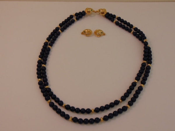 Vintage KJL Necklace and Ram Earrings Set: Avon Gold Tone Jewelry