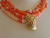 KJL Coral Bead Necklace & Gold Seashell Earrings: Undersea Collection