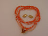 KJL Coral Bead Necklace & Gold Seashell Earrings: Undersea Collection