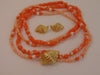 KJL Coral Bead Necklace & Gold Seashell Earrings: Undersea Collection