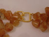 Vintage KJL Citrine Nugget Bib Necklace: Gold Plated Discs