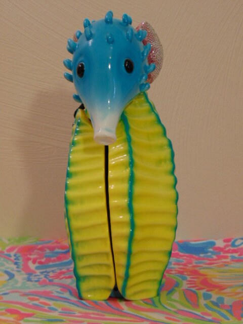 Timmy Woods Pastel Seahorse Wooden Purse with Swarovski Crystals