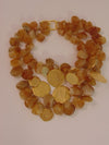Vintage KJL Citrine Nugget Bib Necklace: Gold Plated Discs