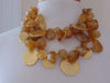 Vintage KJL Citrine Nugget Bib Necklace: Gold Plated Discs