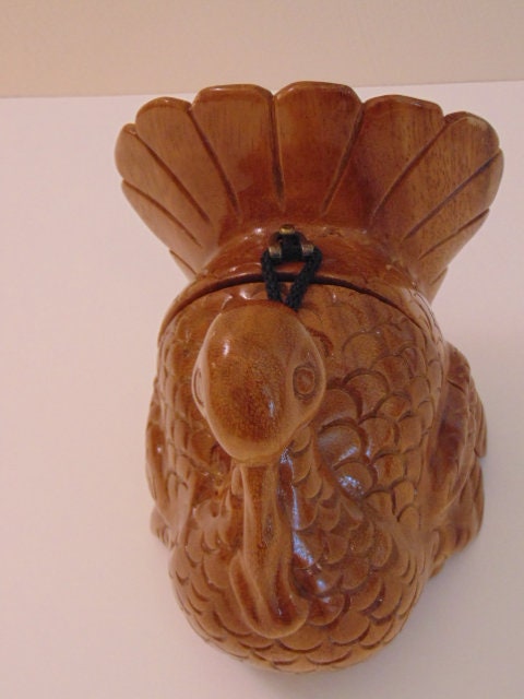 Retired Timmy Woods Wooden Turkey Purse - Handcrafted Acacia Wood Thanksgiving Decor Bag