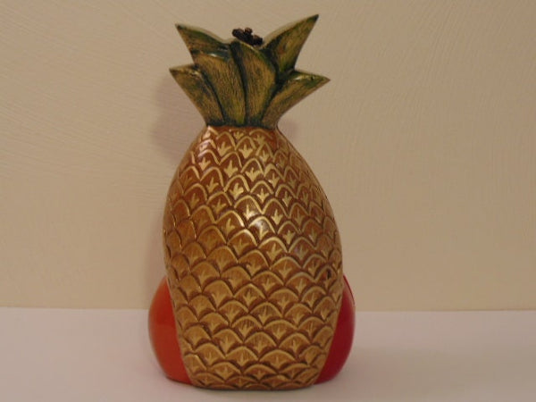 Retired Timmy Woods Pineapple Purse: Hand Carved Tropical Bag