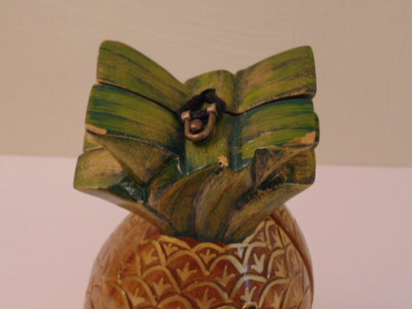 Retired Timmy Woods Pineapple Purse: Hand Carved Tropical Bag