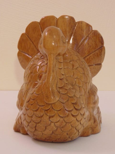 Retired Timmy Woods Wooden Turkey Purse - Handcrafted Acacia Wood Thanksgiving Decor Bag