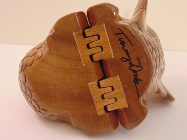 Retired Timmy Woods Wooden Turkey Purse - Handcrafted Acacia Wood Thanksgiving Decor Bag