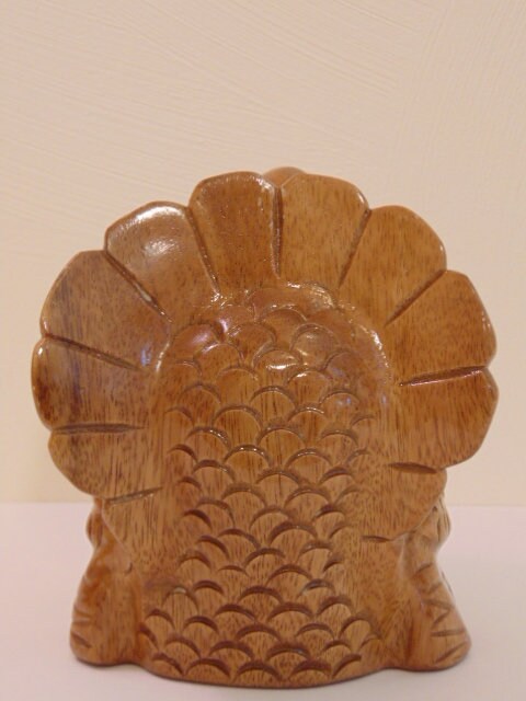 Retired Timmy Woods Wooden Turkey Purse - Handcrafted Acacia Wood Thanksgiving Decor Bag