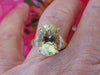 10KT Yellow Gold Lemon Quartz Ring - 5.50 Carat Oval Solitaire - Size 6 3/4