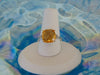 10Kt White Gold Cushion Cut Citrine and Diamond Ring - Size 6.5