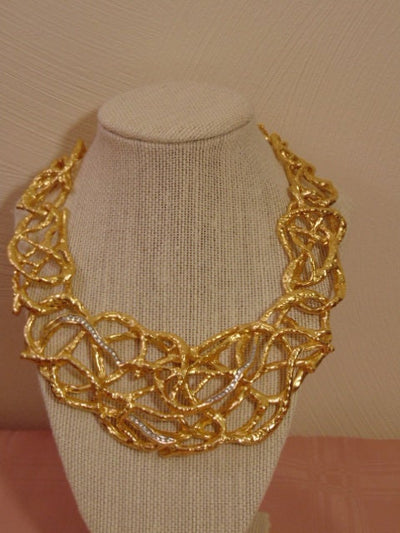 Elizabeth Taylor Avon Gold Vine Necklace with Crystals