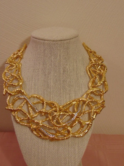 Elizabeth Taylor Avon Gold Vine Necklace with Crystals