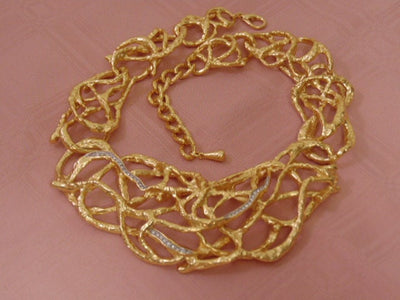 Elizabeth Taylor Avon Gold Vine Necklace with Crystals