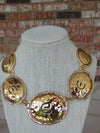 Vintage KJL Elizabeth Taylor Gold Coast Coin Necklace