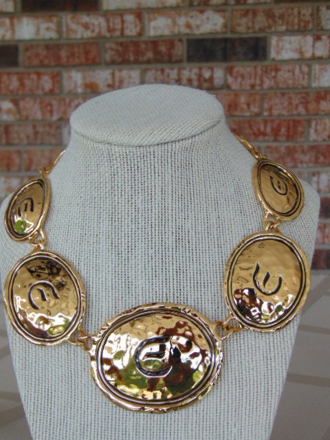 Vintage KJL Elizabeth Taylor Gold Coast Coin Necklace