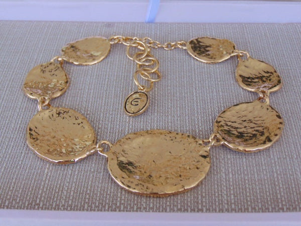 Vintage KJL Elizabeth Taylor Gold Coast Coin Necklace