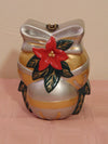 Vintage Timmy Woods Poinsettia Purse: Acacia Wood Christmas Bag