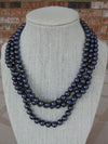 Elizabeth Taylor Midnight Romance Black Pearl Three Strand Necklace