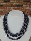 Elizabeth Taylor Midnight Romance Black Pearl Three Strand Necklace