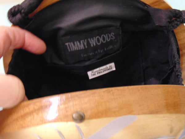Vintage Timmy Woods Wooden Flamingo Purse: Collectible Shoulder Bag