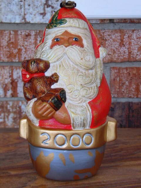 Vintage Timmy Woods Santa Claus Wooden Purse - 2000 Collectible