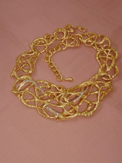 Elizabeth Taylor Avon Gold Vine Necklace with Crystals