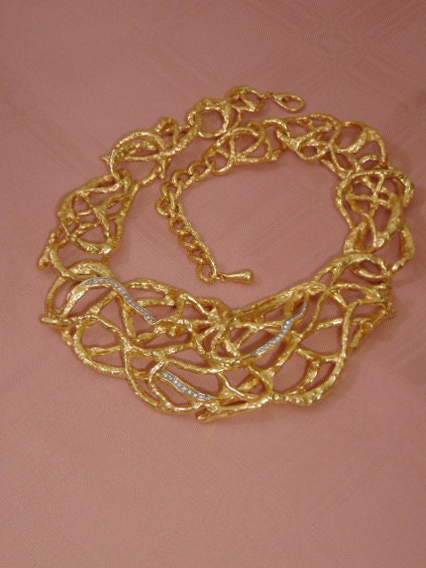 Elizabeth Taylor Avon Gold Vine Necklace with Crystals