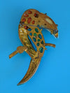 Vintage Lucite Parrot Brooch: Aurora Borealis Rhinestones, Mid Century Modern