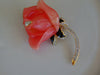 Vintage KJL Pink Enameled Crystal Flower Brooch