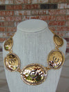 Vintage KJL Elizabeth Taylor Gold Coast Coin Necklace