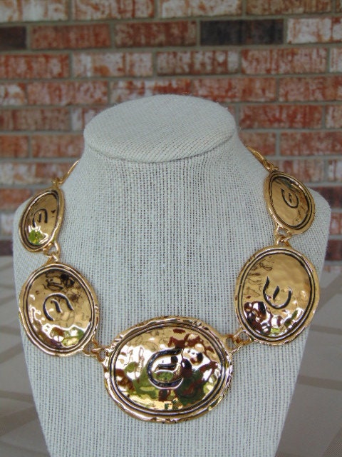 Vintage KJL Elizabeth Taylor Gold Coast Coin Necklace