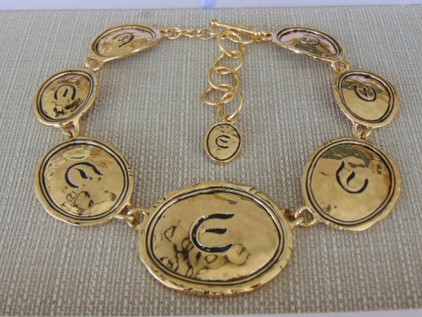 Vintage KJL Elizabeth Taylor Gold Coast Coin Necklace