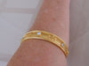 Vintage Liz Taylor Gold Bangle Bracelet: Crystal Heart & Rose Design
