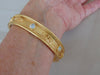 Vintage Liz Taylor Gold Bangle Bracelet: Crystal Heart & Rose Design